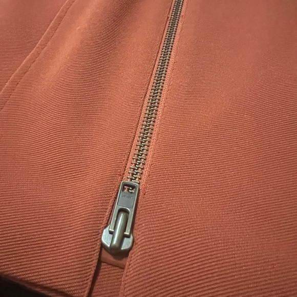 Rachel Zoe DRESS Lamb LeatherCap Short Sleeve- Women’s Size 6 Orange - Picture 7 of 13